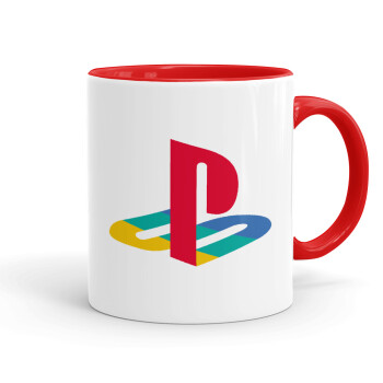 Playstation, Κούπα χρωματιστή κόκκινη, κεραμική, 330ml