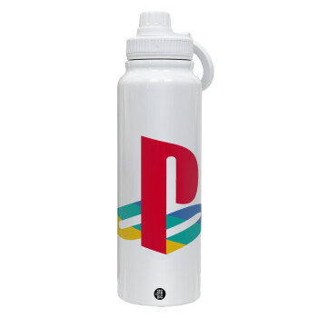Playstation, 1L Stainless Steel Thermal Bottle with Phone Holder & Double Wall Insulation