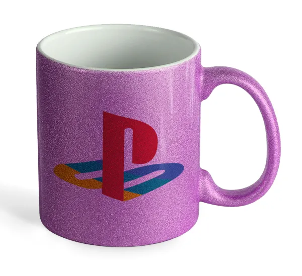 Playstation — Κούπα Μωβ Glitter που γυαλίζει, κεραμική, 330ml