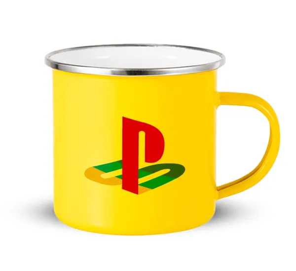 Playstation — Κούπα Μεταλλική εμαγιέ Κίτρινη 360ml