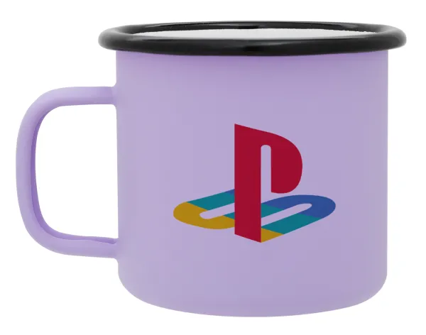 Playstation — Metal enamel mug, matte light pastel purple, 360ml