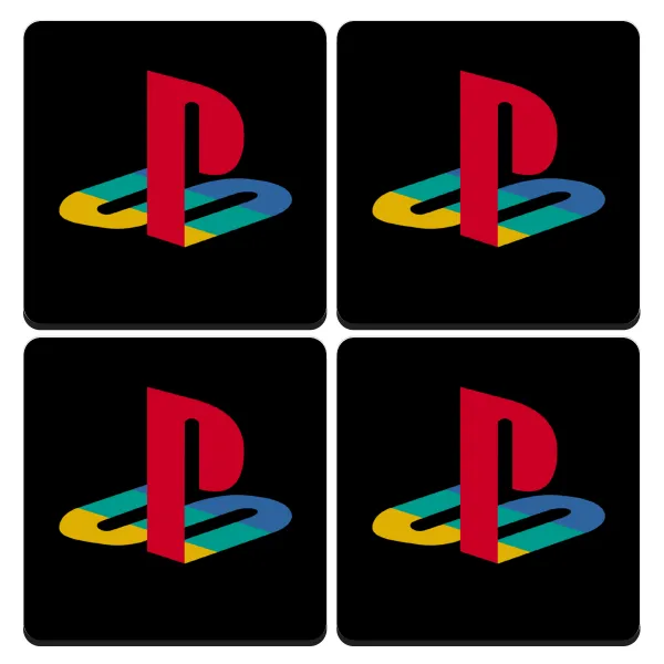 Playstation — Set of 4 square wooden coasters (9cm)