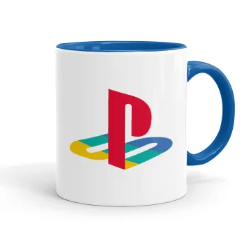 Playstation, Κούπα χρωματιστή μπλε, κεραμική, 330ml
