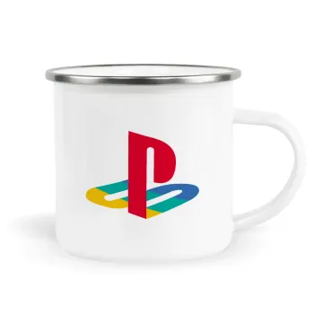 Playstation, Metallic enamel cup white 360ml