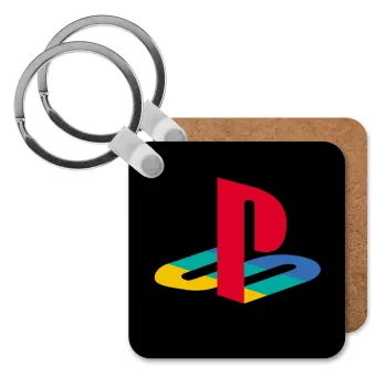 Playstation, Μπρελόκ Ξύλινο τετράγωνο MDF