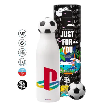 Playstation, Μπάλα ποδοσφαίρου μεταλλικό παγούρι θερμός, διπλού τοιχώματος, 550ml