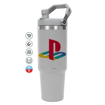 Playstation, ΓΚΡΙ χρώματος Θερμός Ανοξείδωτο 890ml (30oz) με χερούλι