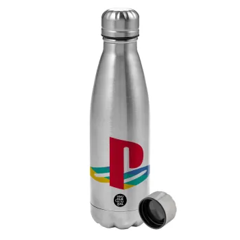 Playstation, Metallic water bottle, stainless steel, 750ml