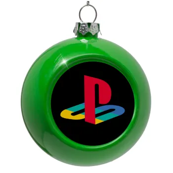 Playstation, Green Christmas tree ornament bauble 8cm