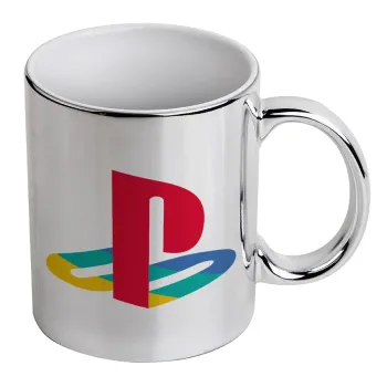 Playstation, Κούπα κεραμική, ασημένια καθρέπτης, 330ml