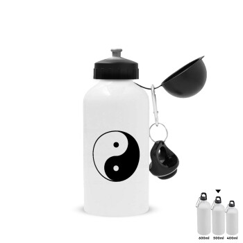 Yin Yang, Metal water bottle, White, aluminum 500ml