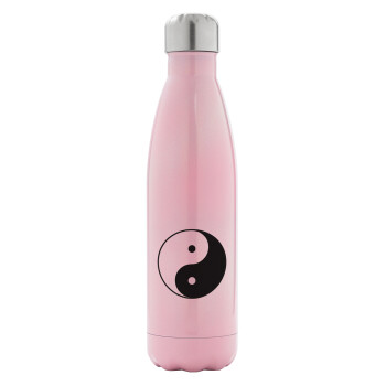 Yin Yang, Metal mug thermos Pink Iridiscent (Stainless steel), double wall, 500ml