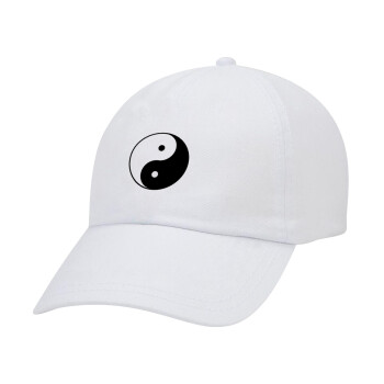 Yin Yang, Καπέλο Ενηλίκων Baseball Λευκό 5-φύλλο (POLYESTER, ΕΝΗΛΙΚΩΝ, UNISEX, ONE SIZE)