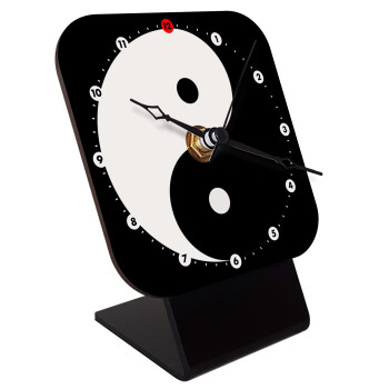 Yin Yang, Επιτραπέζιο ρολόι ξύλινο με δείκτες (10cm)