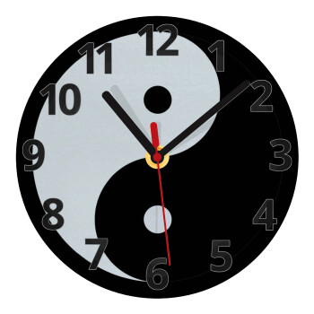 Yin Yang, Ρολόι τοίχου γυάλινο (20cm)