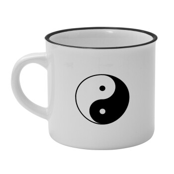 Yin Yang, Κούπα κεραμική vintage Λευκή/Μαύρη 230ml