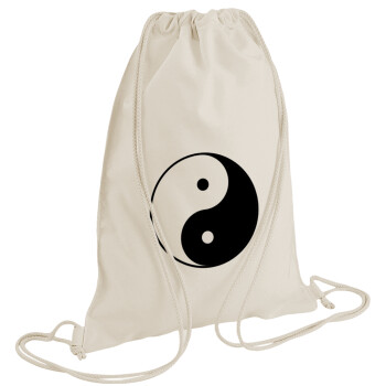 Yin Yang, Τσάντα πλάτης πουγκί GYMBAG natural (28x40cm)