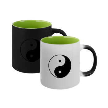 Yin Yang, Κούπα Μαγική εσωτερικό πράσινο, κεραμική 330ml που αλλάζει χρώμα με το ζεστό ρόφημα