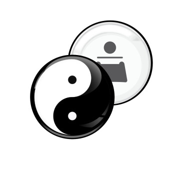 Yin Yang, Μαγνητάκι και ανοιχτήρι μπύρας στρογγυλό διάστασης 5,9cm