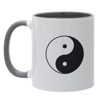 Yin Yang, Κούπα χρωματιστή γκρι, κεραμική, 330ml