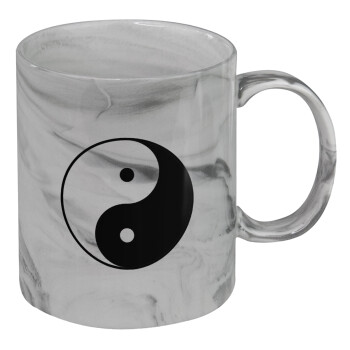 Yin Yang, Κούπα κεραμική, marble style (μάρμαρο), 330ml