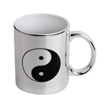 Yin Yang, Κούπα κεραμική, ασημένια καθρέπτης, 330ml