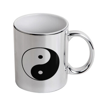 Yin Yang, Mug ceramic, silver mirror, 330ml