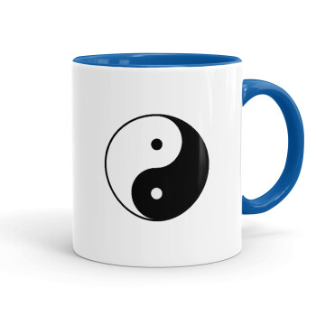 Yin Yang, Κούπα χρωματιστή μπλε, κεραμική, 330ml