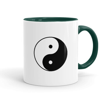 Yin Yang, Κούπα χρωματιστή πράσινη, κεραμική, 330ml