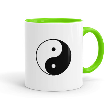 Yin Yang, Mug colored light green, ceramic, 330ml
