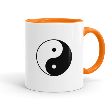 Yin Yang, Κούπα χρωματιστή πορτοκαλί, κεραμική, 330ml