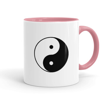 Yin Yang, Κούπα χρωματιστή ροζ, κεραμική, 330ml