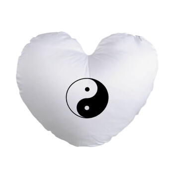 Yin Yang, Μαξιλάρι καναπέ καρδιά 40x40cm περιέχεται το  γέμισμα
