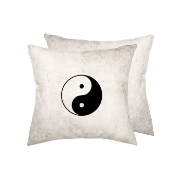 Yin Yang, Μαξιλάρι καναπέ Δερματίνη Γκρι 40x40cm με γέμισμα