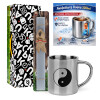 Easter Set, metallic thermal cup (300ml) & Easter aromatic flat candle (30cm) (GRAY)
