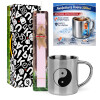Easter Set, metallic thermal cup (300ml) & aromatic flat Easter candle (30cm) (PINK)
