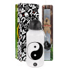 Easter Set, metallic aluminum water bottle (500ml) & aromatic flat Easter candle (30cm) (GRAY)