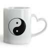 Mug heart handle, ceramic, 330ml