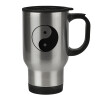 Stainless steel travel mug with lid, double wall 450ml