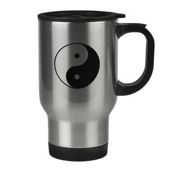 Yin Yang, Stainless steel travel mug with lid, double wall 450ml
