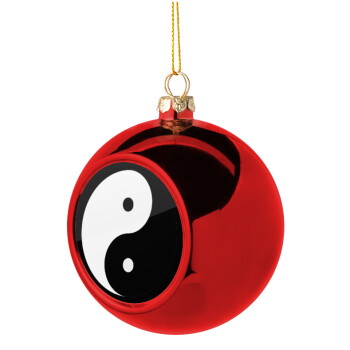 Yin Yang, Χριστουγεννιάτικη μπάλα δένδρου Κόκκινη 8cm