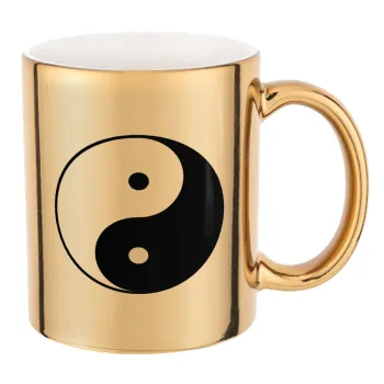 Yin Yang, Κούπα κεραμική, χρυσή καθρέπτης, 330ml