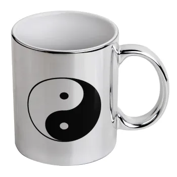 Yin Yang, Κούπα κεραμική, ασημένια καθρέπτης, 330ml
