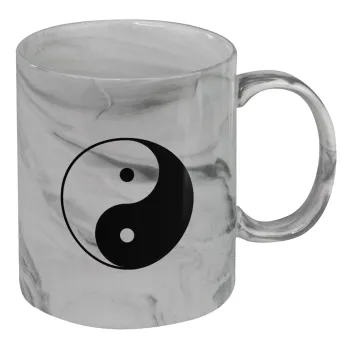 Yin Yang, Κούπα κεραμική, marble style (μάρμαρο), 330ml