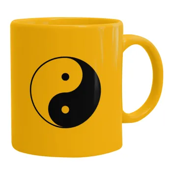 Yin Yang, Ceramic coffee mug yellow, 330ml
