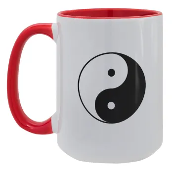 Yin Yang, Κούπα Mega 15oz, κεραμική Κόκκινη, 450ml