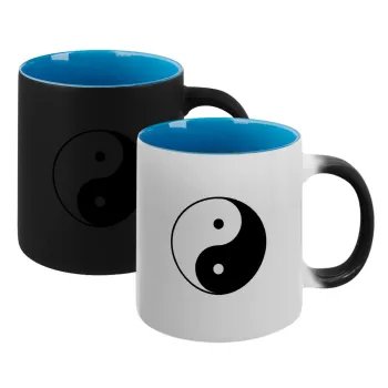 Yin Yang, Κούπα Μαγική εσωτερικό μπλε, κεραμική 330ml που αλλάζει χρώμα με το ζεστό ρόφημα