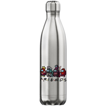 Among US Friends, Μεταλλικό παγούρι θερμός Inox (Stainless steel), διπλού τοιχώματος, 750ml