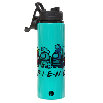 Among US Friends, Metallic water bottle with safety lid, 850ml aluminum