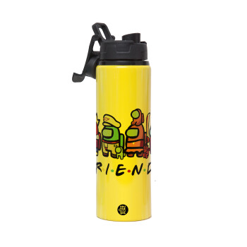 Among US Friends, Metallic water bottle with safety lid, 850ml aluminum